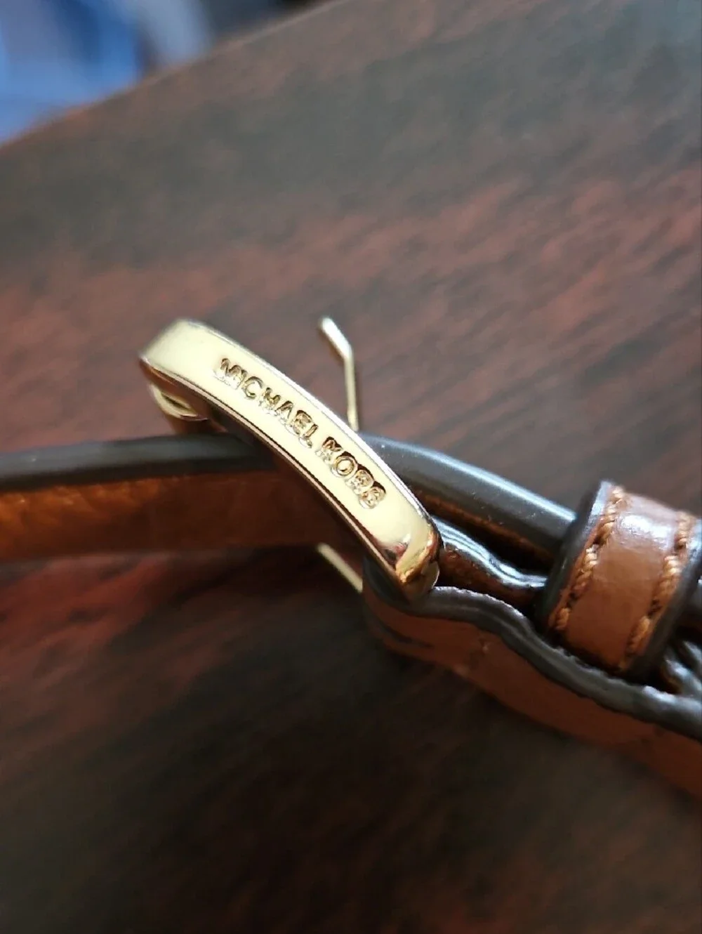Michael Kors Tan Leather Adjustable Strap with Gold Hardware